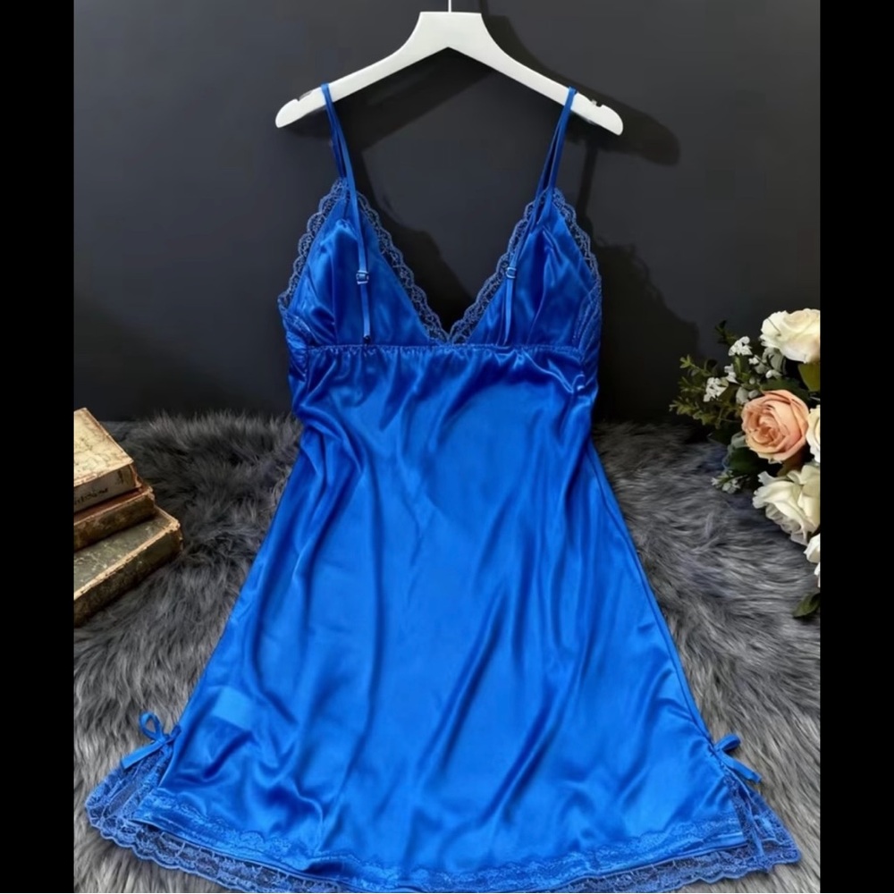 Royal Blue, Silky, Night Slip - Picture 13 of 16